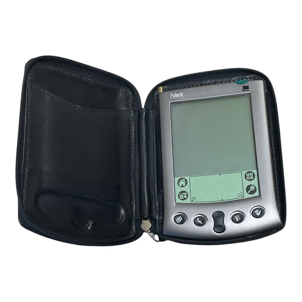 Palm V Handheld PDA with Stylus and Zipper Case - Untested
